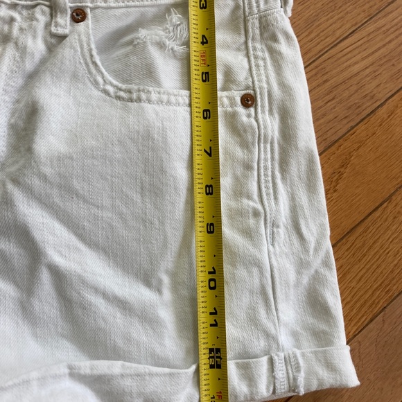 EUC American Eagle white denim distressed shorts - Picture 13 of 13